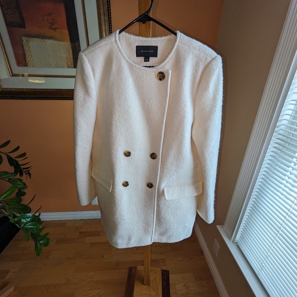 Ann Taylor Wool Blend Crew Neck Coat Size L - Picture 6 of 16